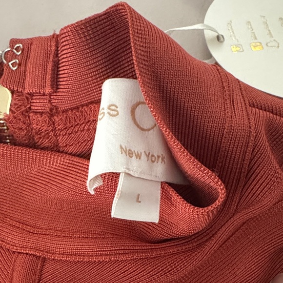 Miss Circle Long Sleeve Rust Dress Bandage Dress - Picture 3 of 4